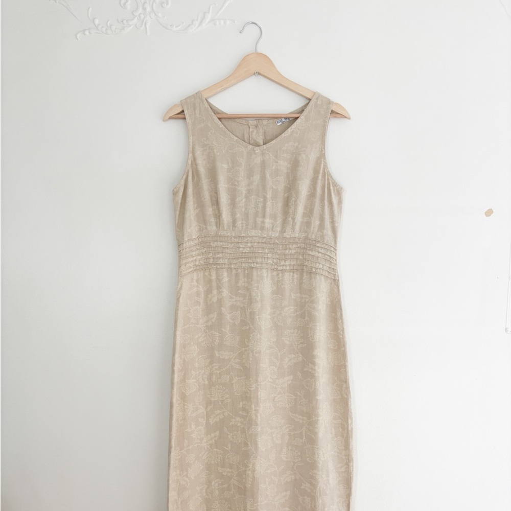 Vintage Linen Floral Dress